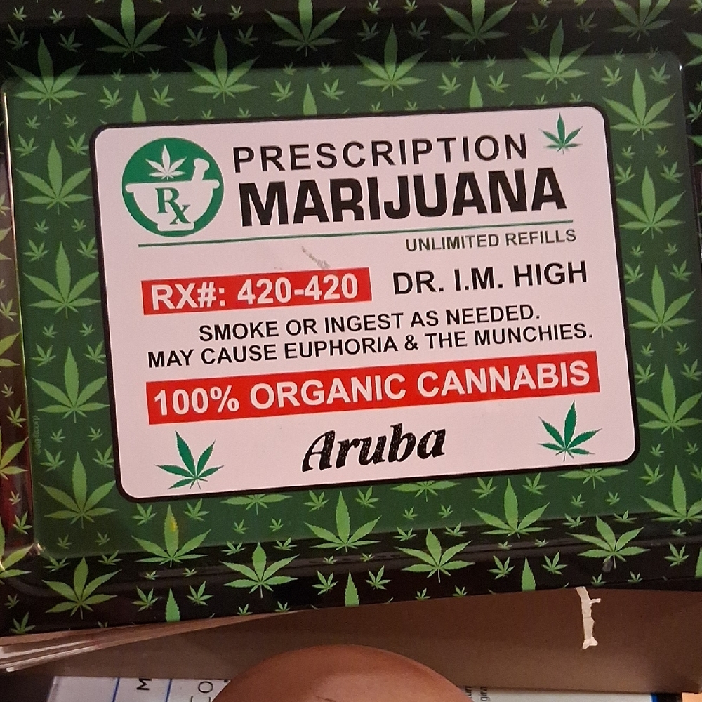 Prescription Marijuana Decorative Tin - Green Design